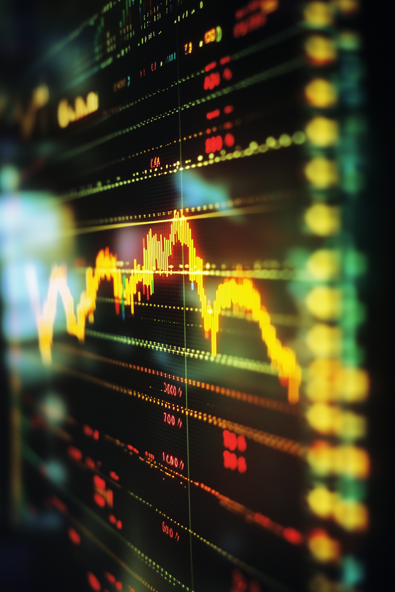 Profesional de planificación financiera analizando gráficos de crecimiento e inversión